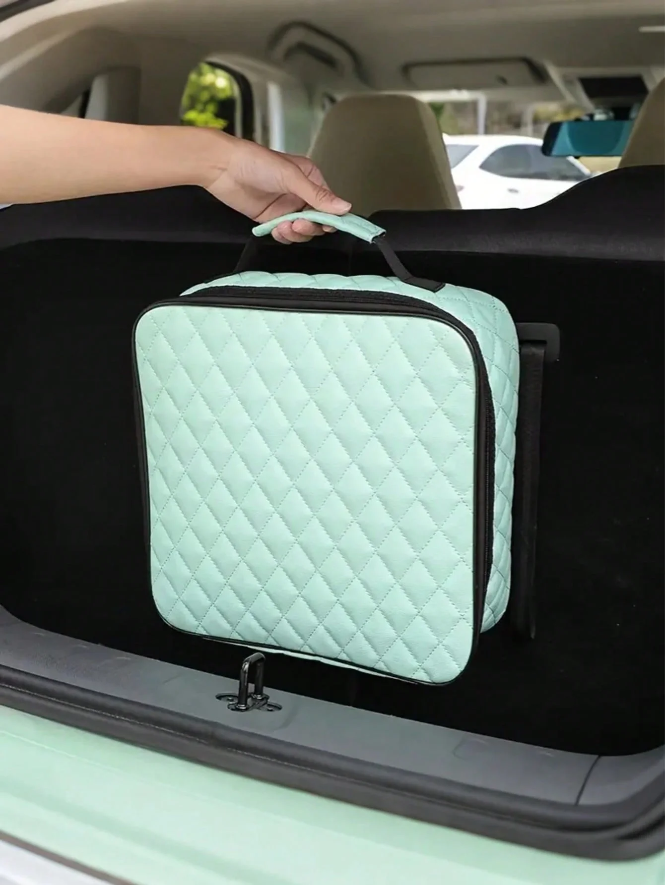 قطعة واحدة من منظم صندوق السيارة ذو السعة الكبيرة - مصنوع من نسيج مقاوم للماء ومقاوم للاهتراء ومخازن شواحن EV والكابلات والأدوات والتخييم #3