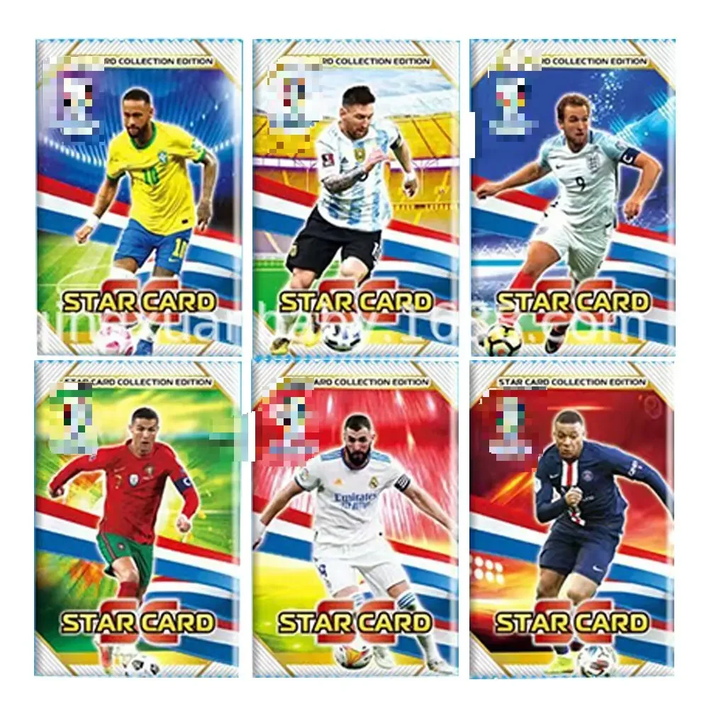 288pcs Football Card Stars World C Ronaldo, Mar Messi, Stars Flash Card Collection 3D Football Card Album