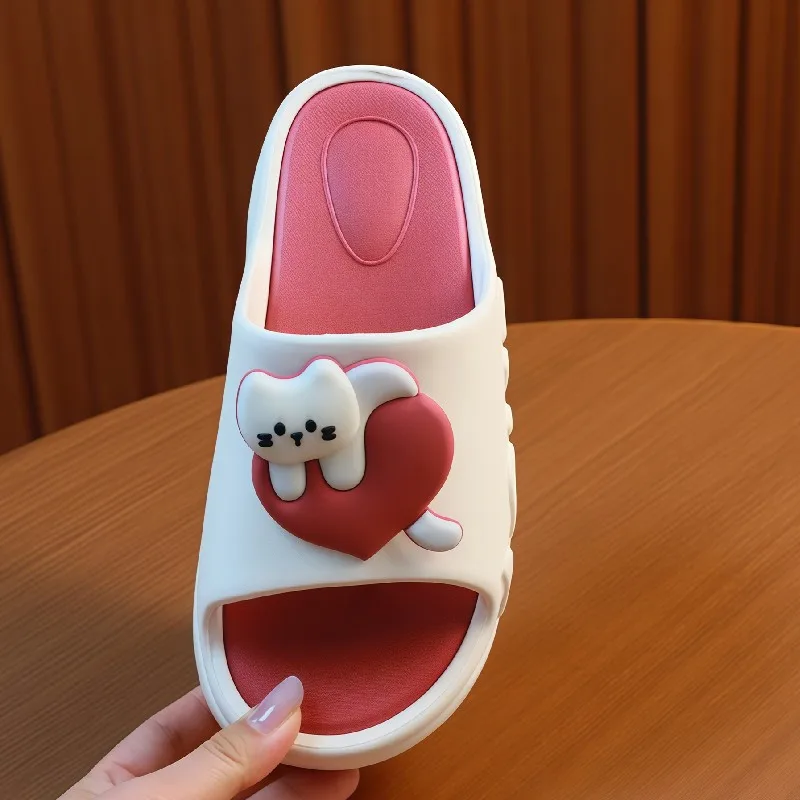 

Женские шлепанцы-мюли с платформой 6,5 см, нескользящие, модные, летние, для улицы, с милым кошачьим дизайном