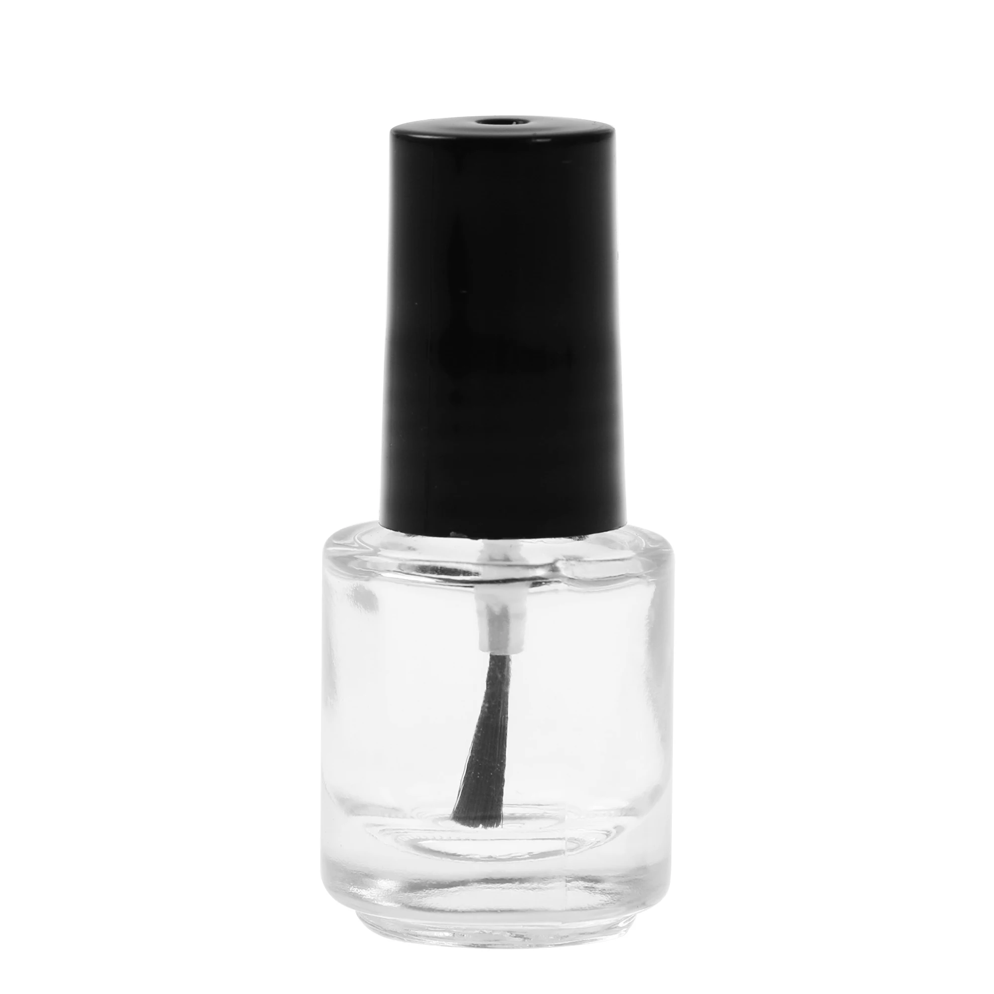 Botella vacía de vidrio para esmalte de uñas, contenedor de Gel UV portátil transparente, botella recargable, tubo cosmético redondo cuadrado, 5ml, 10 ml, 15ml