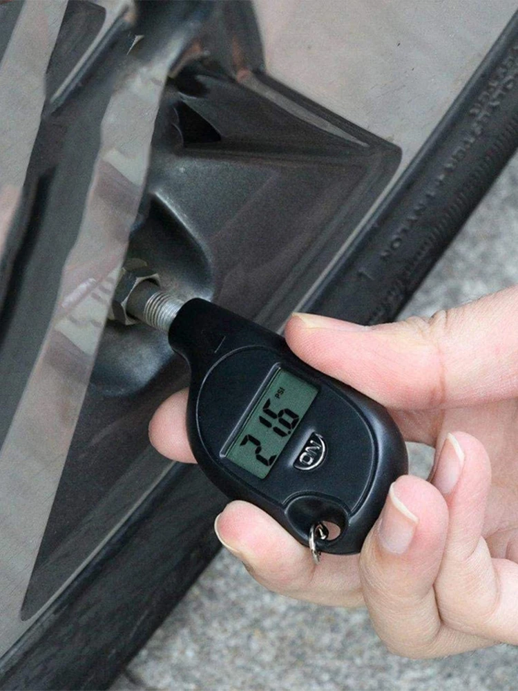 AliExpress NONE Mini Tire Gauge Digital Lcd Display Motorcycle Bike Car Tire Air Pressure Tester Meter 0-10Bar Auto Tyre Safety Diagnostic Alarm
