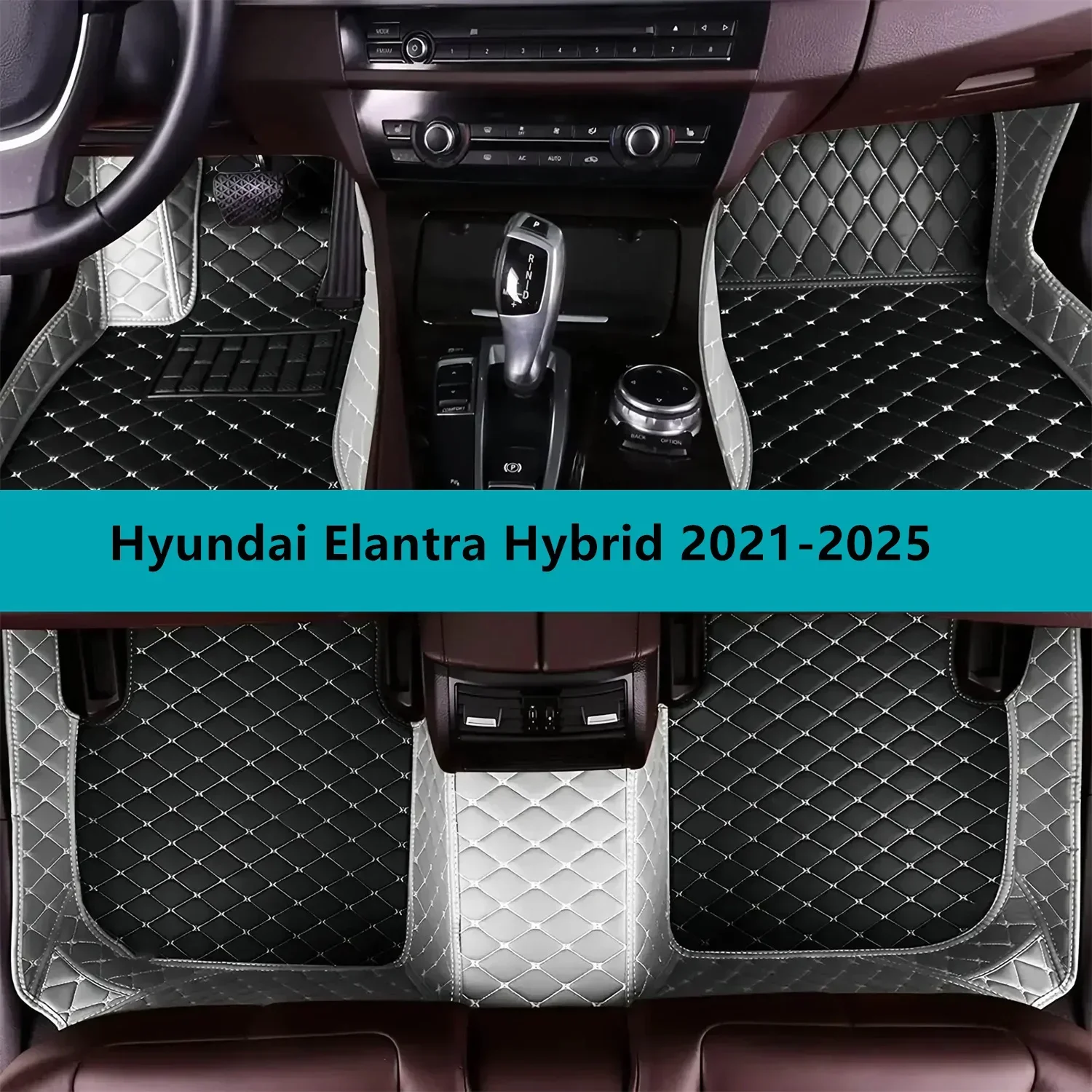 

Комплект автомобильных ковриков на заказ для Hyundai Elantra Hybrid 2021-2025, кожаные коврики для авто, аксессуары для автомобиля
