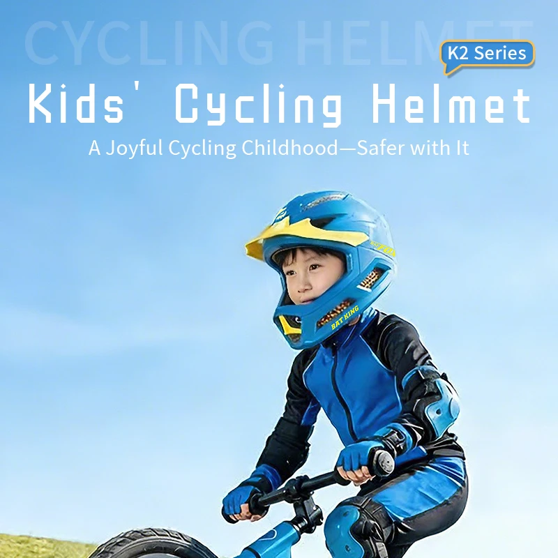 Casco integral desmontable BATFOX para niños, casco de motocicleta, casco de bicicleta, casco de motocross, casco de bicicleta para niños