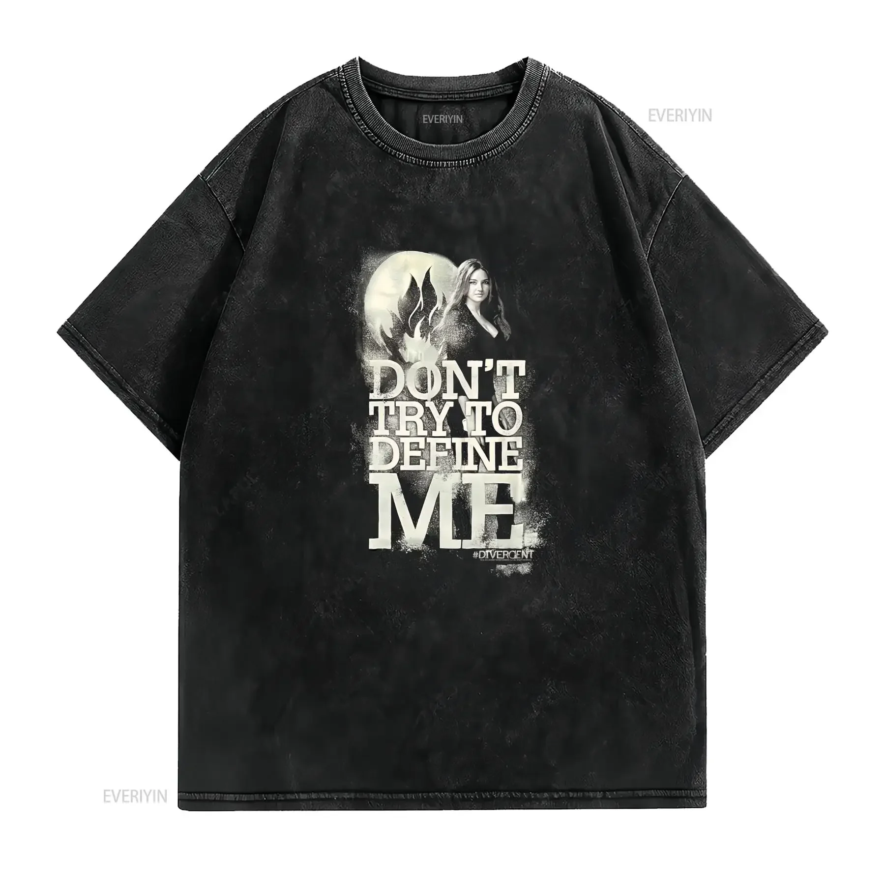 Divergent Movie T shirt Tris Don't Try To Define Me vintage Washed Stretched graphic Stylish Versatile Comfortable Casual homme