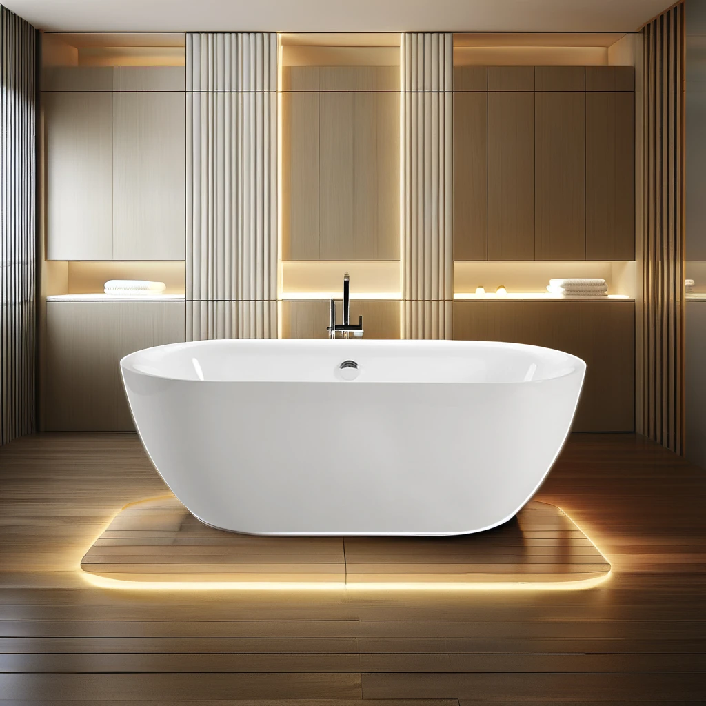 

DUTRIEUXFactory Direct Supply Домашняя ванна Крытая белая акриловая отдельно стоящая ванна