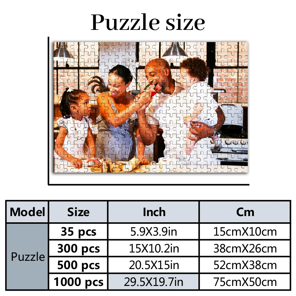 Personalized Custom Photo Puzzle Customized Kitchen Happy Family Interaction Theme Puzzle DIY Toys home Decoration