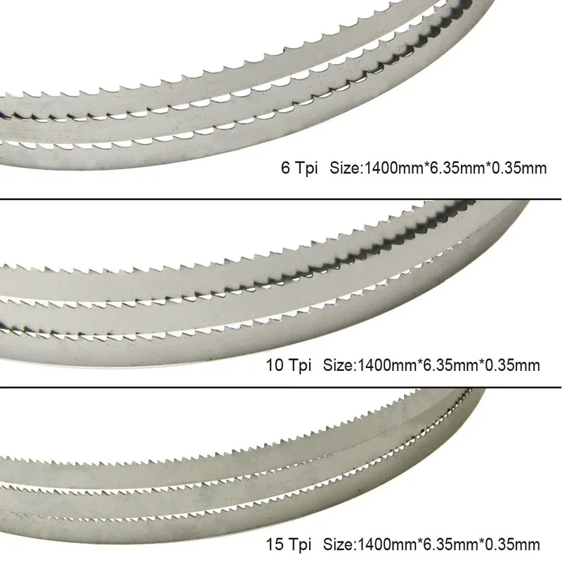 2pcs Wood Band Saw Blade 1400 X 6.35 X 0.35mm Bandsaw Blades Woodworking Tools for Wood Cutting TPI 6 10 15