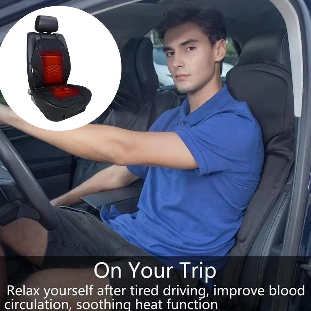 

Universal 12V Car Heated Seat Cushions Seat Cushion Back Auto Seat Full Accessories Cushion Winter Heating Electric Pad S0X8