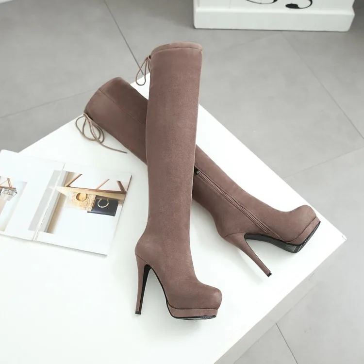 Oversize Large size Big size High quality autumn and winter women\'s shoes Thin heel platform boots winter boots for women