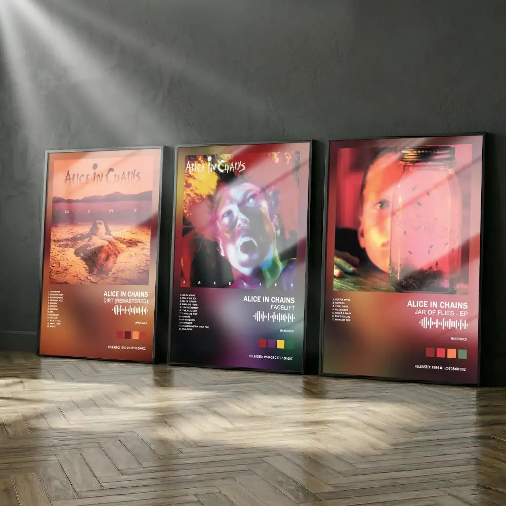 Alice In Chains Poster-Album-Set, modernes Cover-Wandkunstwerk für Zimmer, Leinwandgemälde, Kunstdruck, Heimwanddekoration, Bild, Geschenk