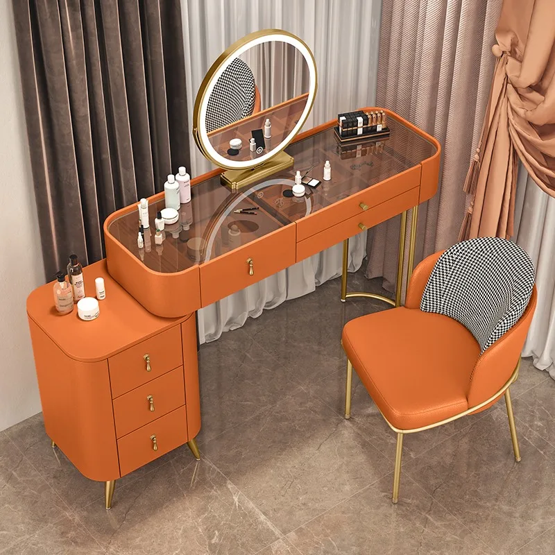 

Bedroom Desk Dressing Table Chair Mirror Drawers Storage Nail Dressing Table Luxury Bedside Comoda Pra Quarto Chinese Furniture