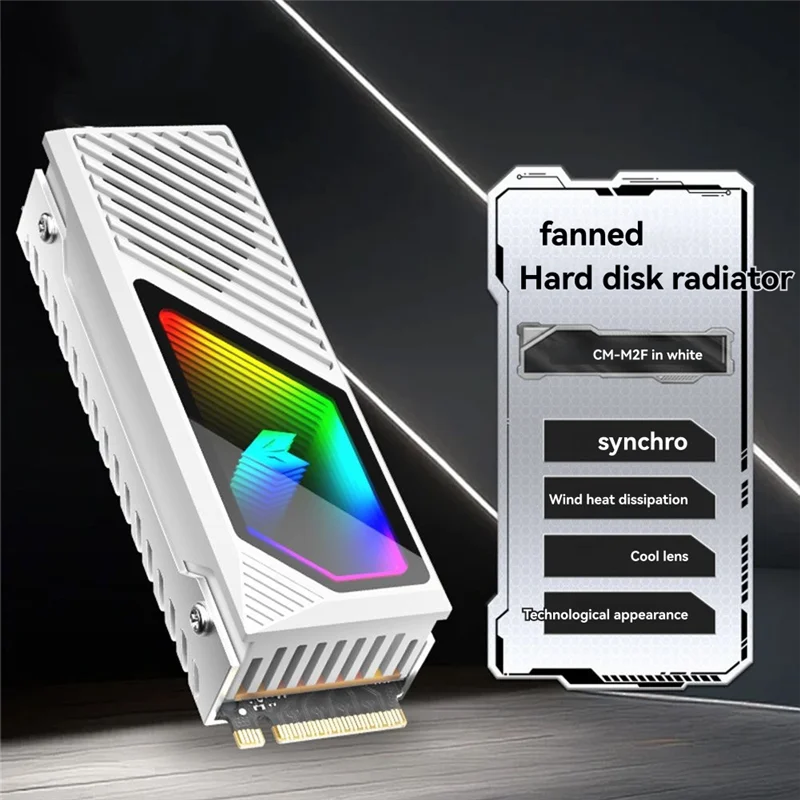 A14M M2 SSD HDDクーラー ARGB ソリッドステートドライブ放熱ベスト NVME SSD2280 真鍮製ヒートシンク M2ヒートシンク ファン付き