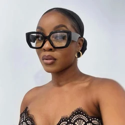 Large frame, wide and thick leg glasses frame, square  anti-blue light glasses, customizable optical glasses with prescription