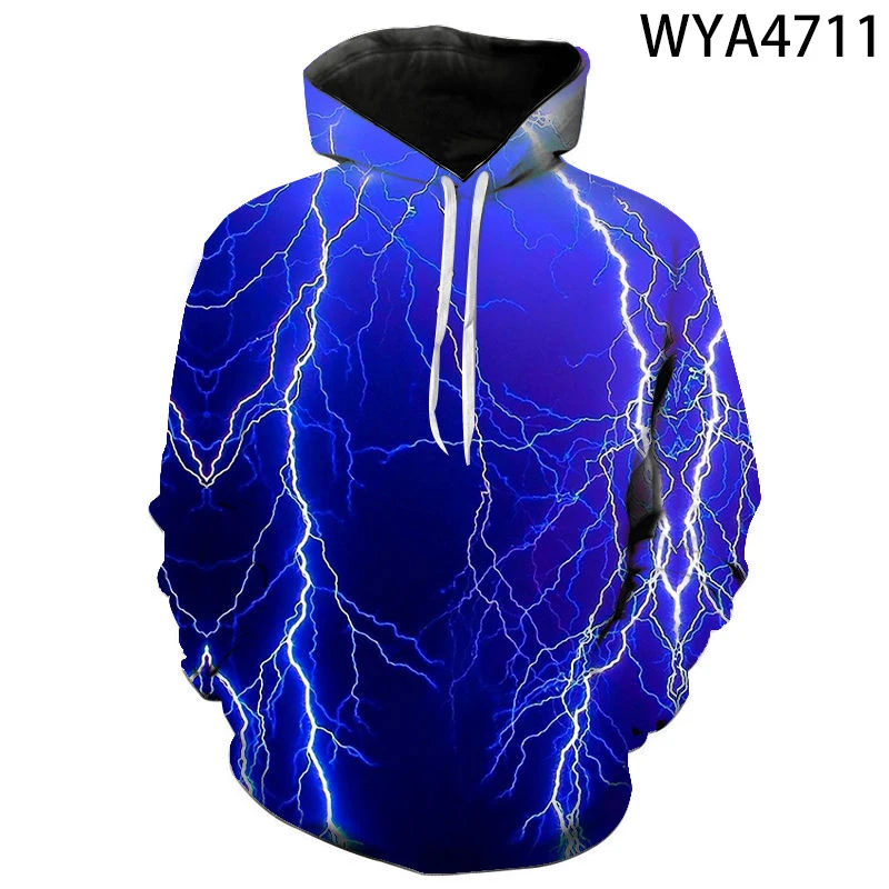 Geometric Lightning Pattern 3D Printing Men's Sweatshirts Casual Spring Summer New Personlity Sky Hoodies Male Pullovers