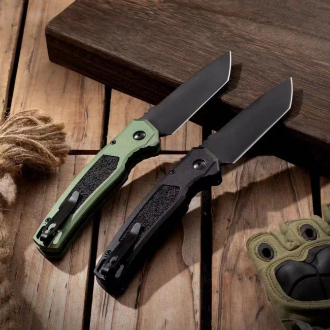 

Paodin Kes 7105BLK Pocket Knife 9Cr18Mov Blade Single Action 6061 T6 Handle Tactical Hunting Camping EDC Survival Tool Knives