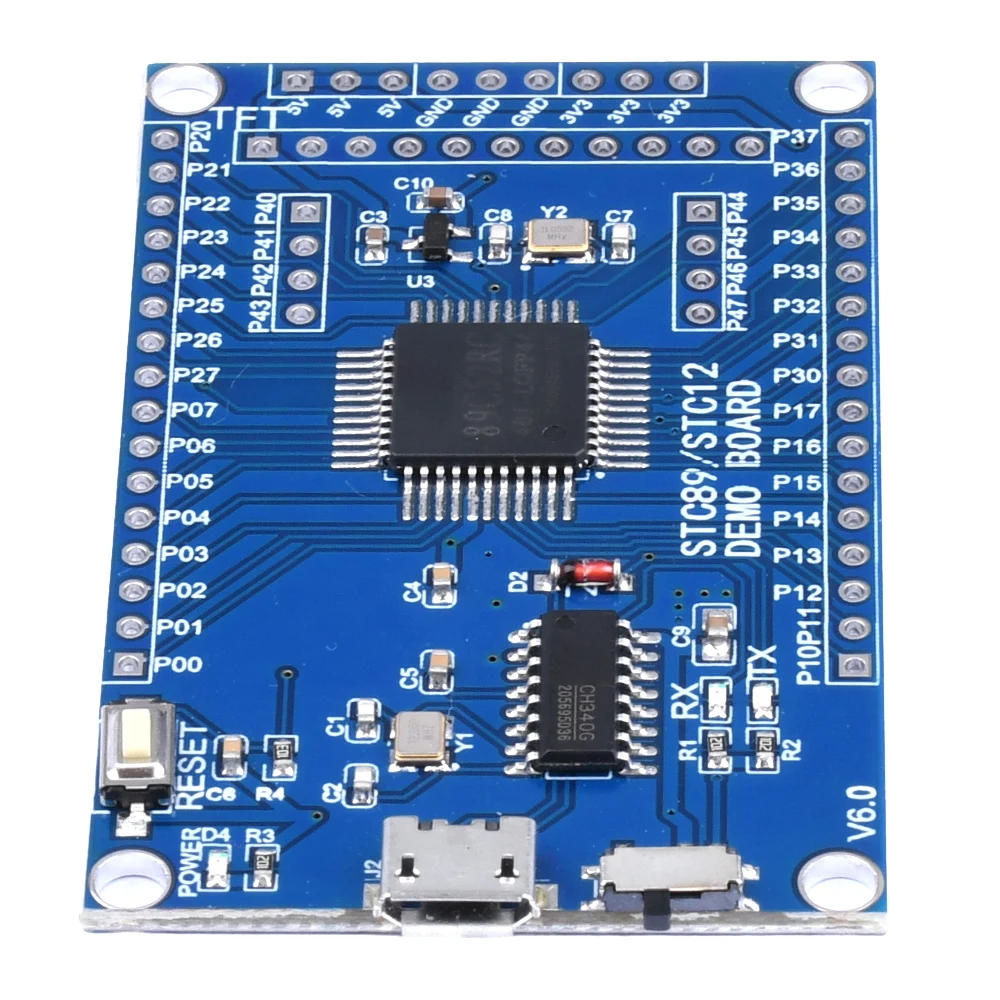 STC89C52RC Core Board Development Board Module 51 Microcontroller MCU Minimum System Learning Board Dual Serial Ports