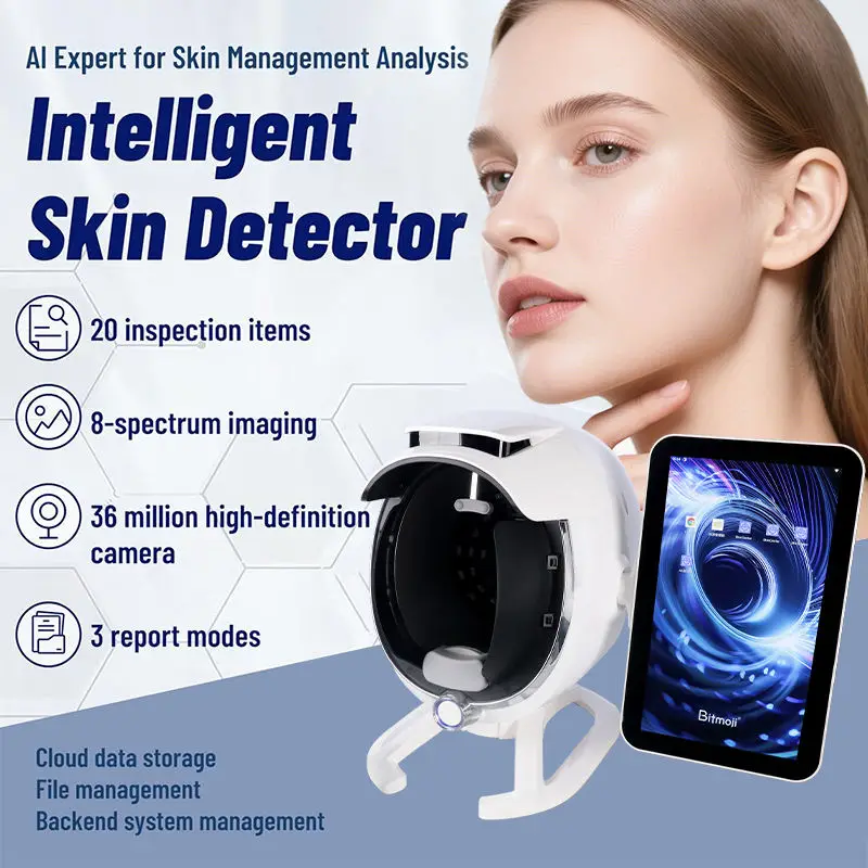 

High Configuration 36 Million A6 Intelligent 3D digital AI Facial Visia Skin Analyzer machine with Handle Microscopic Detector