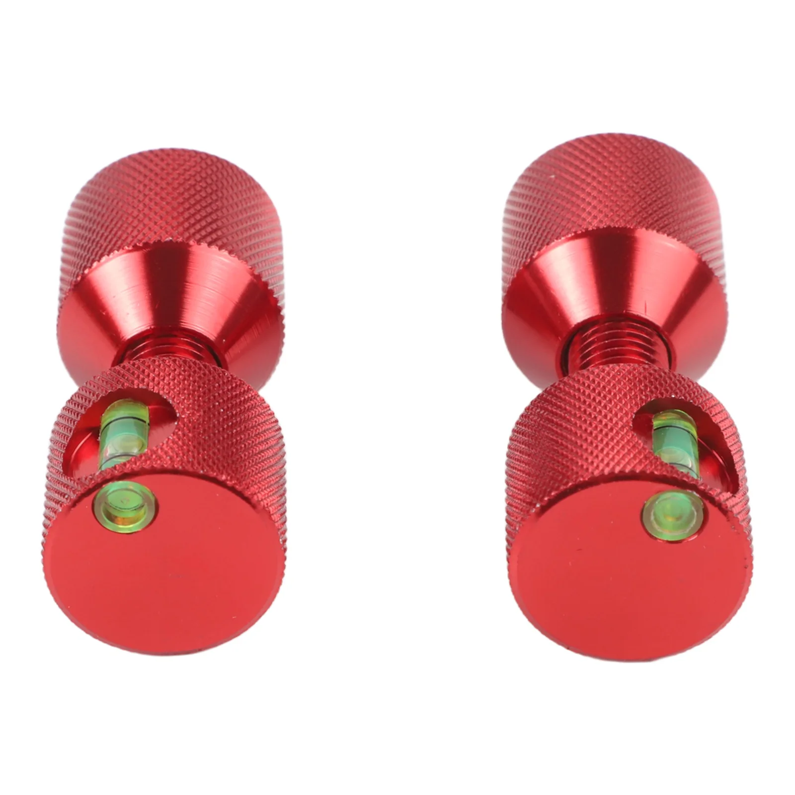 2PCS 1-1/8in Two Hole Flange Alignment Pin With Built-in Level Red Aluminum Tool For 1/2-14 Inch 150LB Piping Installation