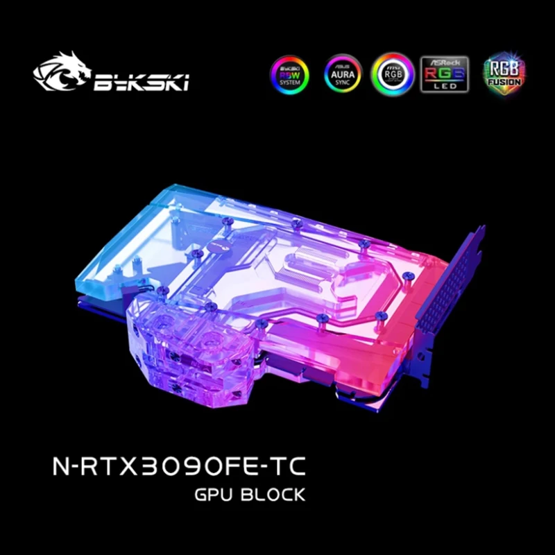 

Bykski GPU Block with Active Waterway Backplane Cooler for Nvidia RTX 3090 Founder Edition N-RTX3090FE-TC Water Cooling Radiator