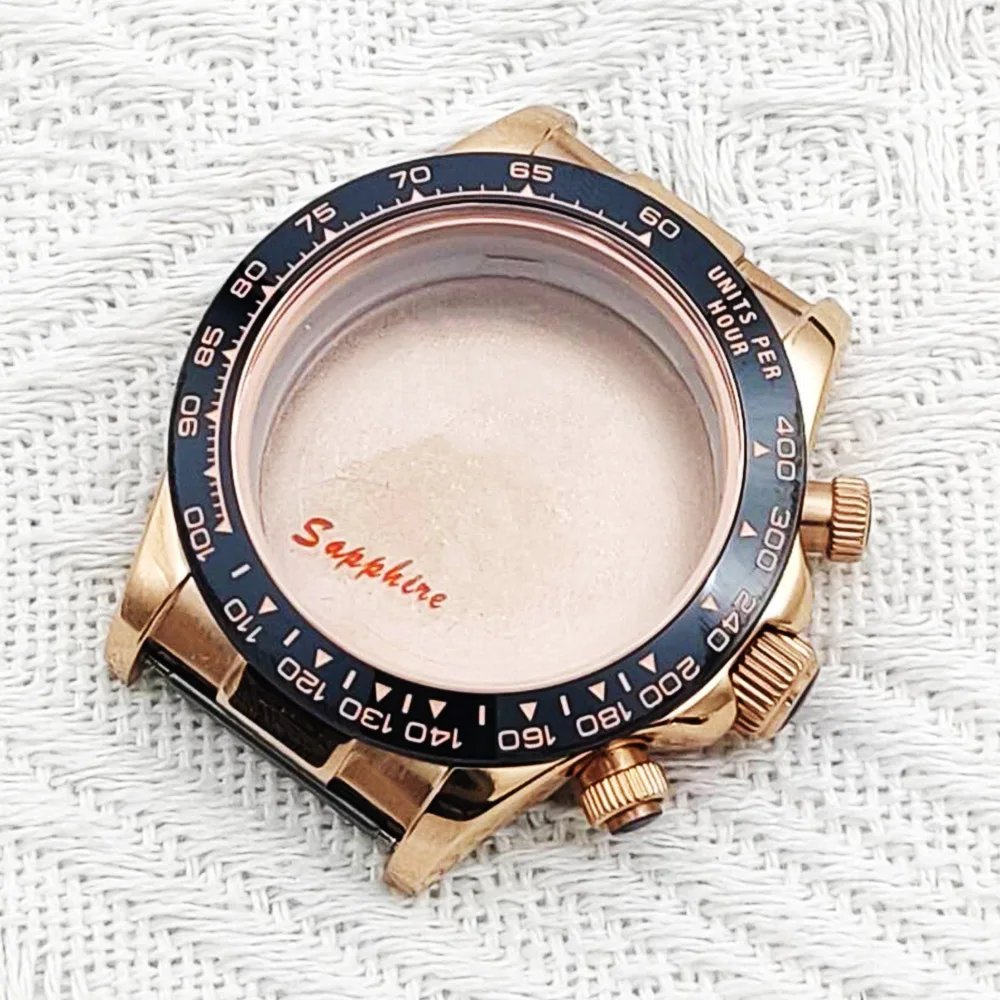 Аксессуары для часов Корпус часов из нержавеющей стали 40 мм Механизм VK63 с сапфировым стеклом первого зерна