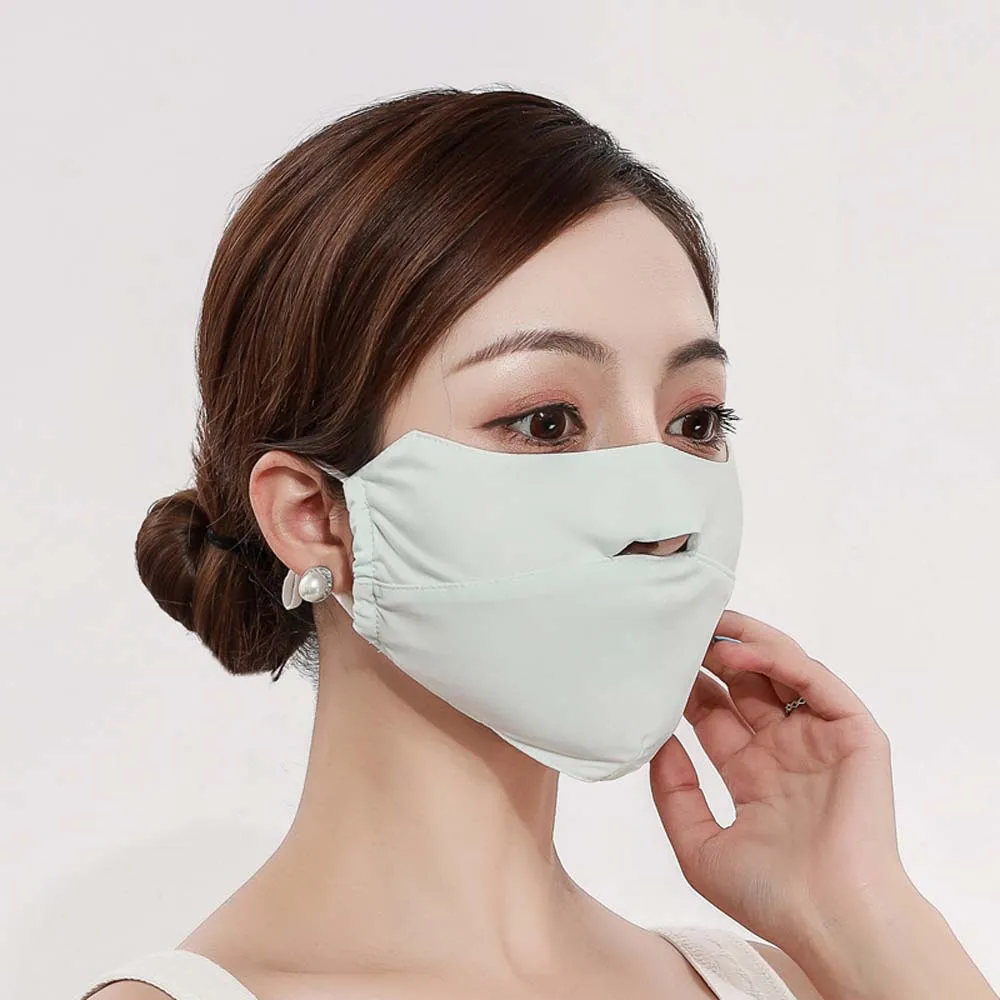 Face Scarf Women Ice Silk Mask Mask Open for Breathability Face Shield Summer Face Cover UV Sun Protection Sunscreen Veil