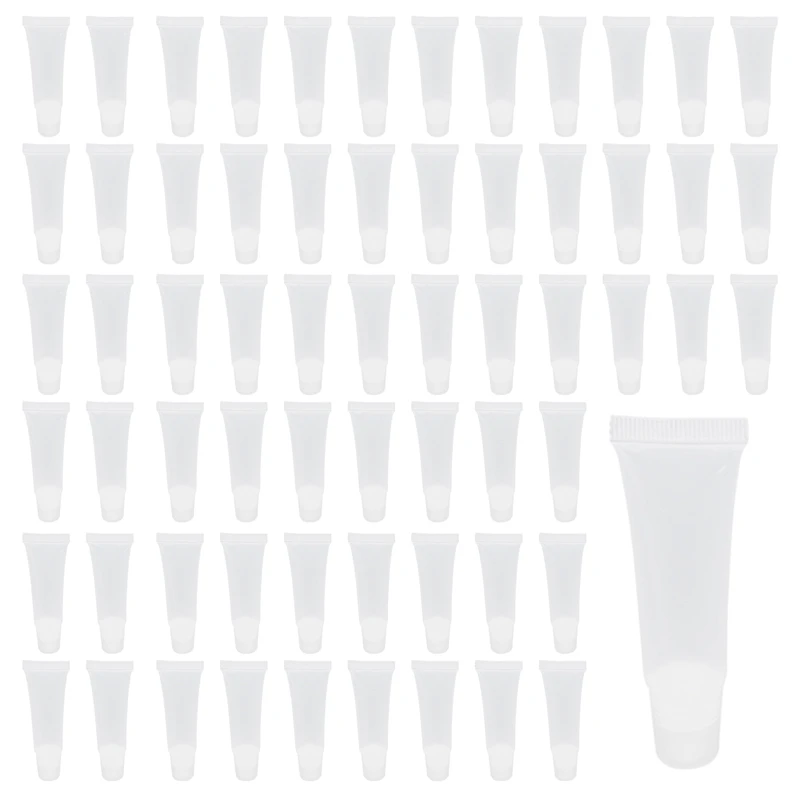 300 Pcs 10Ml Distribution Bottle Lip Gloss Tubes, Empty Clear Lotion Containers Tubes For Cosmetics DIY, Oblique Mouth