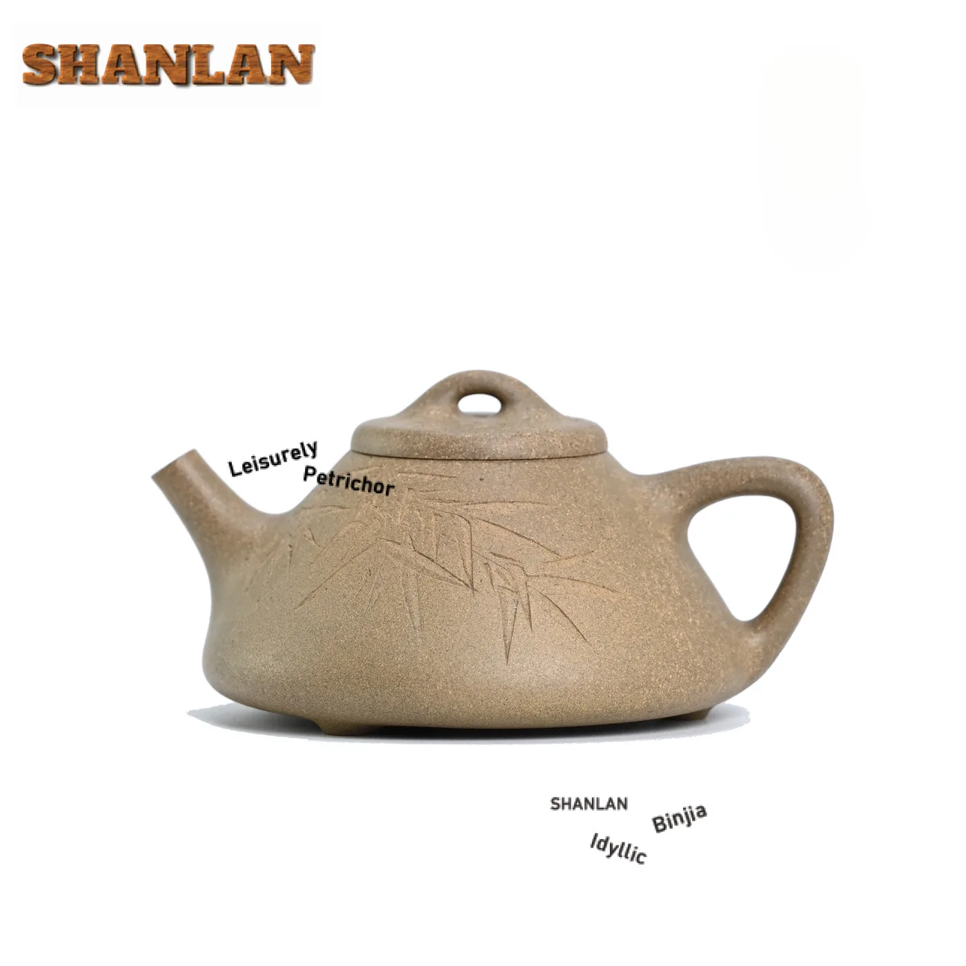 

280 мл Бутик Исин Фиолетовые Глиняные Чайники Ручная Резьба Бамбуковый Лист Камень Ложка Горшок Сырой Руд Зеленый Секция Грязь Чайник Чайный Набор Zisha