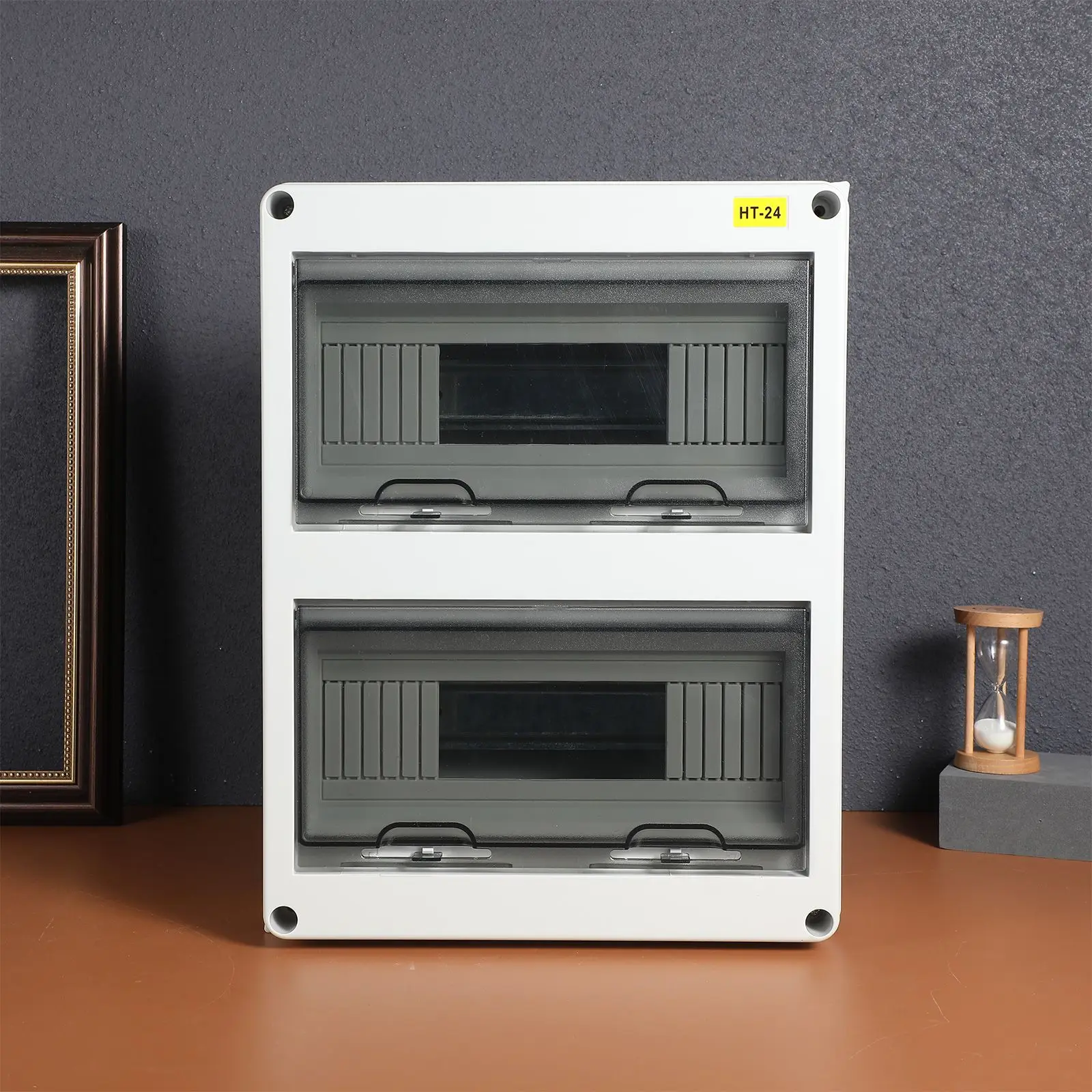 Caja de conexiones eléctricas de distribución impermeable de doble fila HT24, cableado doméstico, interruptor de plástico, ABS eléctrico para exteriores grande