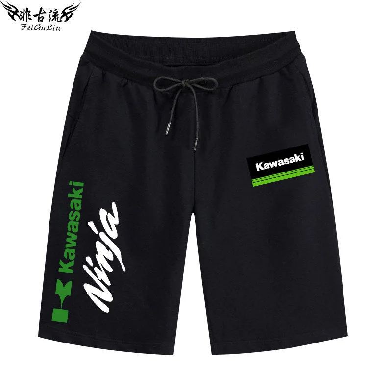 New summer all-match Kawasakis ninja shorts ninja motorcycle outdoor motorcycle team loose five-point pants beach pants