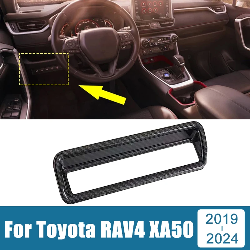 

For Toyota RAV4 XA50 2019 2020 2021 2022 2023 2024 RAV 4 Hybrid ABS Carbon Car Headlight Adjustment Button Trim Cover Sticker