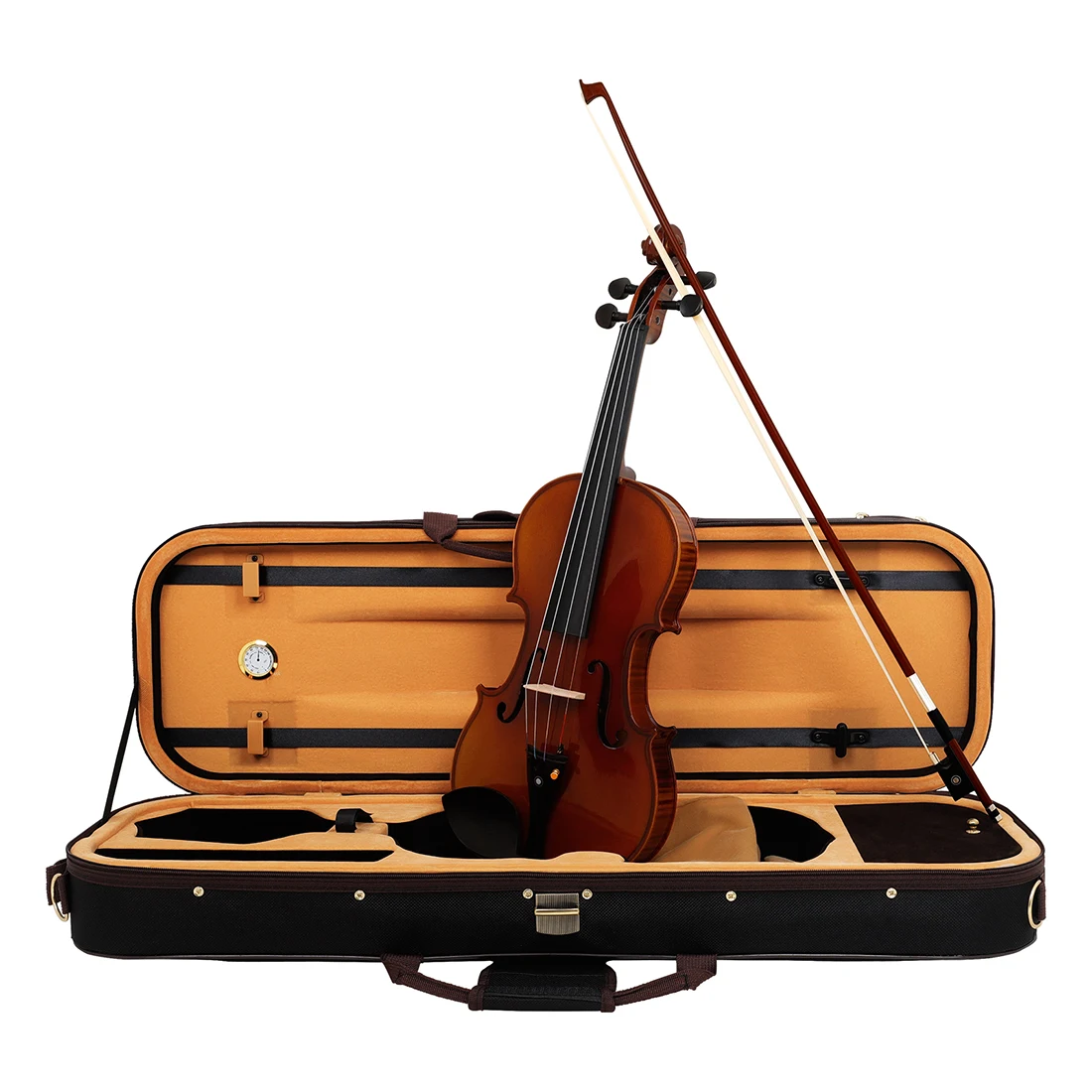 4/4 Professional Acoustic Violin Maple Wood Accessories Ebony With Case For Grade Examination Home Practice