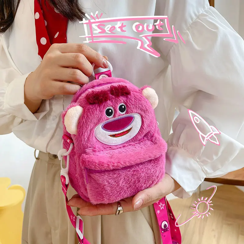 Disney Shoulder Bag for Kid Girl Cute Cartoon Mini Side Crossbody Bag Lotso Messenger Bag Portable Designer Luxury Purse