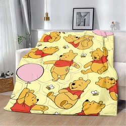 Cute Cartoon Winnie the Pooh Printed Blanket Picnic Blankets Warm Blanket Soft and Comfortable Blanket Home Travel Birthday Gift