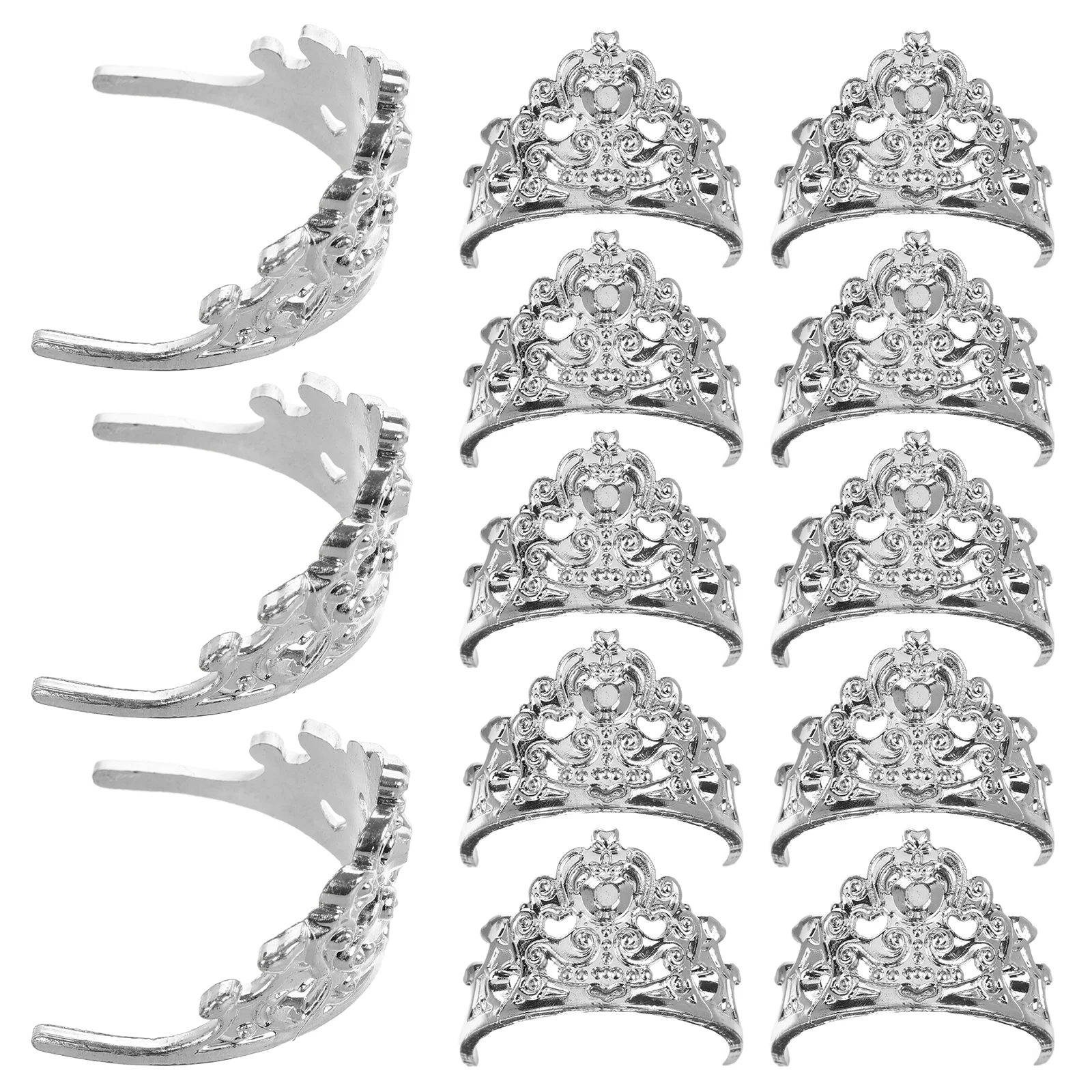 

20 Pcs Dolls Crown Princess Toys Mini Headwear Decors Little Yellow Duck Silver Baby