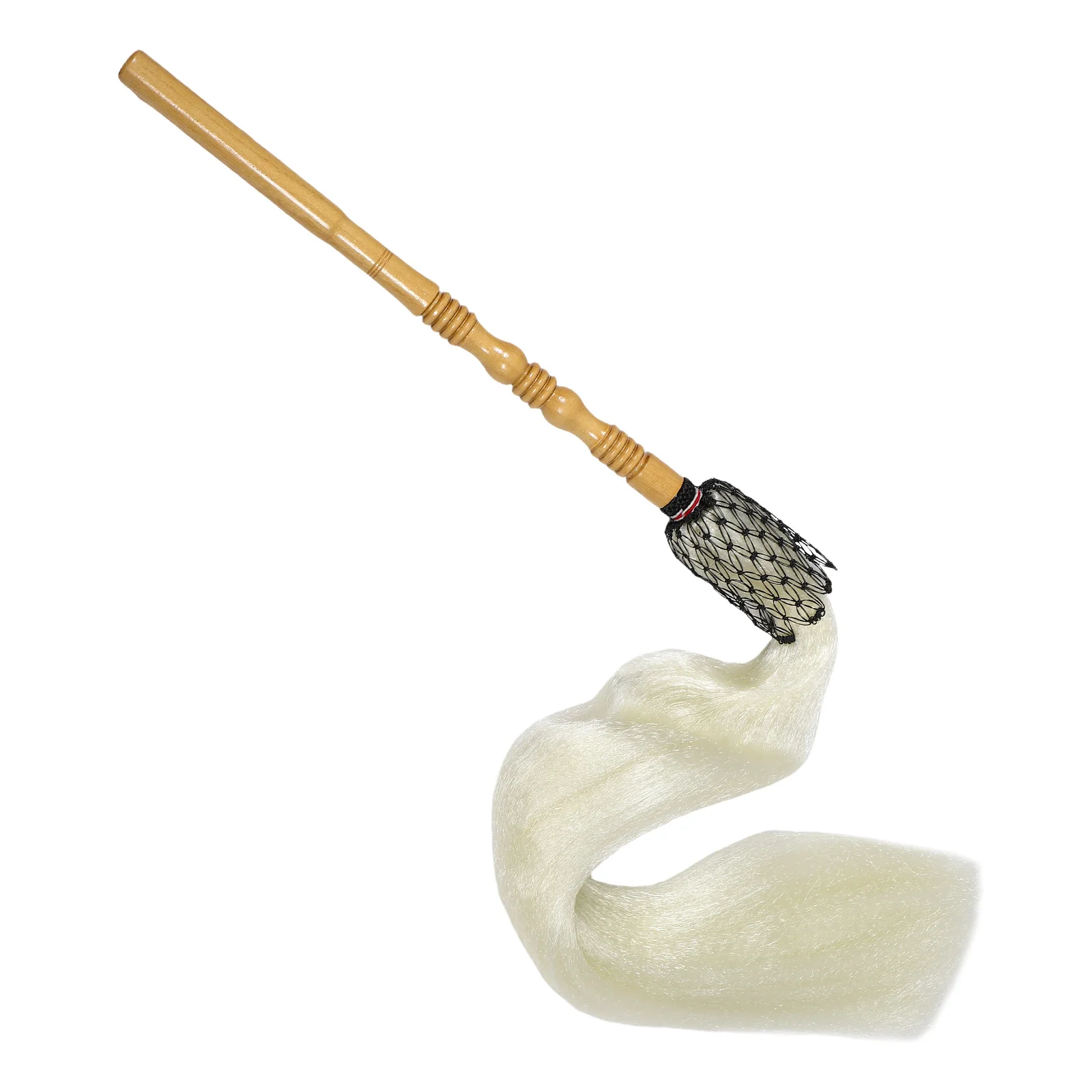 

Tai Chi Horsetail Whisk Prop Realistic Wood Handle Lightweight Handheld Performing Cosplay Decoration Delicate Tai Chi Supply