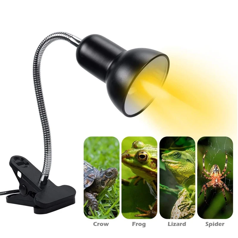 Portalámparas de calefacción para reptiles, luz UVA UVB, foco giratorio para tomar el sol, luz solar simulada para tortuga, lagarto, regulable, 220-240V