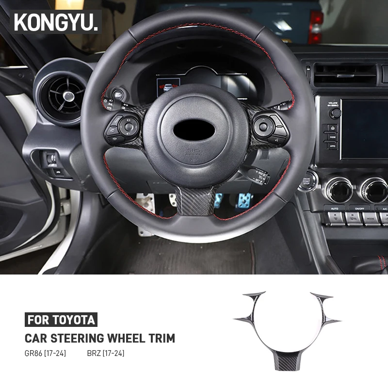 

For Toyota 86 Subaru BRZ 2017-2024 Real Carbon Fiber Car Steering Wheel Button Panel Cover Trim Sticker Decoration Accessories