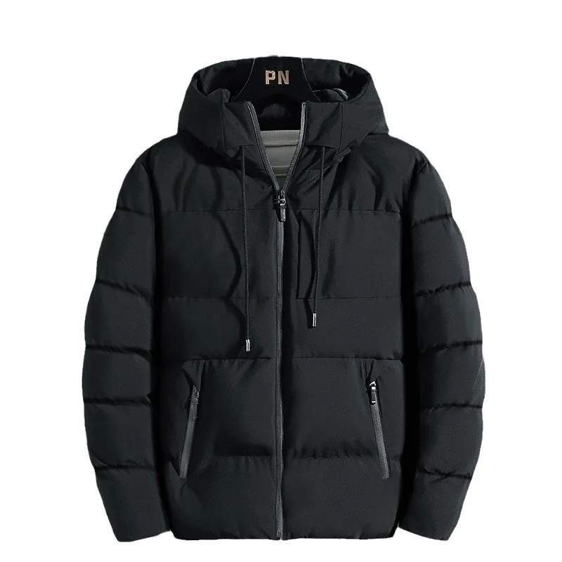 

Men's Cotton Coat - Winter and Autumn Windproof and Warm Cotton Coat, Short Style, Thick Fabric, Hooded Cotton Jacket