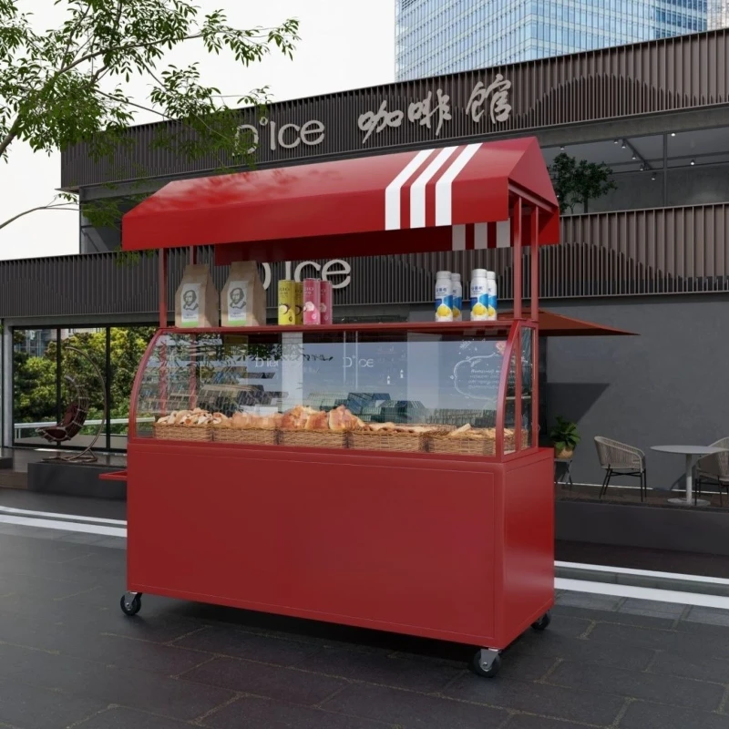 

Wrought iron dustproof float, stall car, snack car, night market mobile stall trolley, stall car, outdoor dining