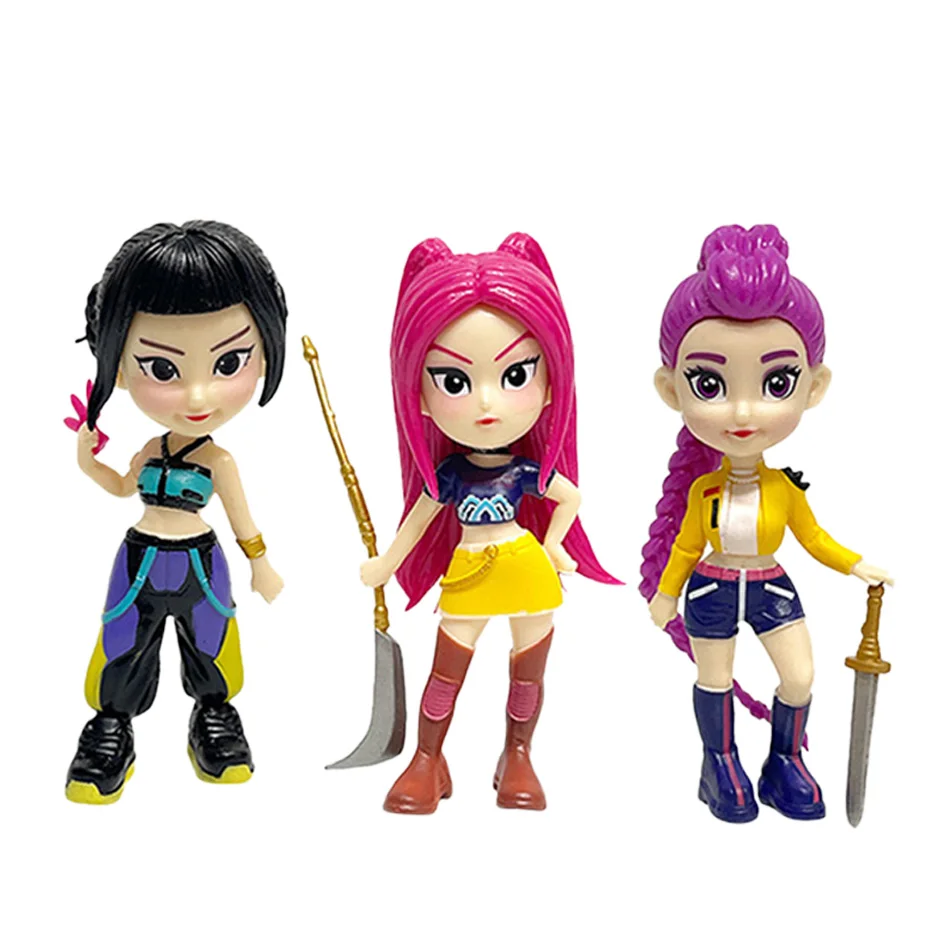 Kpop diabo caçador anime figuras pvc modelo de mesa bonito menina figuras de ação brinquedos para presente coletar figura boneca crianças presentes de natal