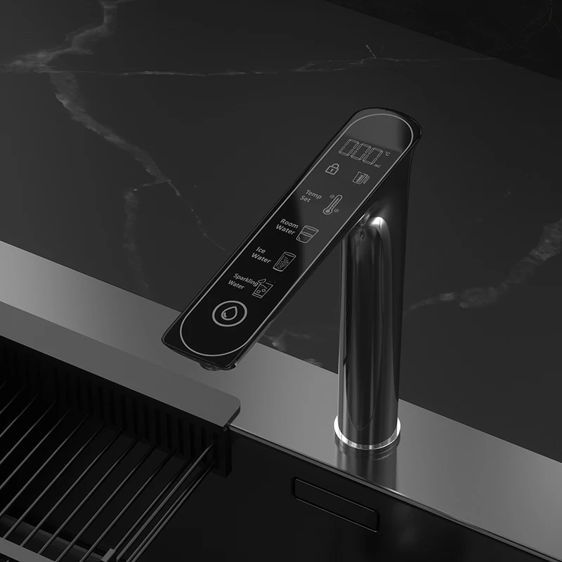 Strength Factory Macchina per acqua frizzante modalità 3 in 1 con rubinetto per acqua bollente Distributore istantaneo di acqua calda e fredda per la casa