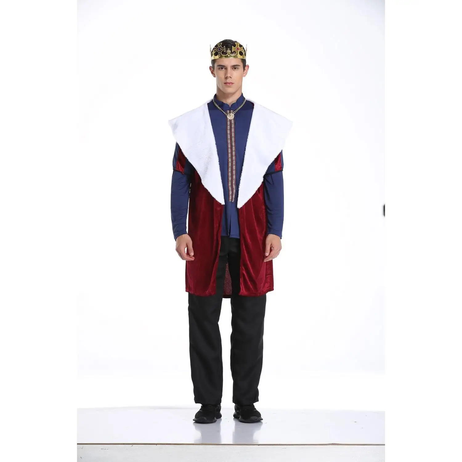 ملابس كلاسيكية للزوجين ملابس الهالوين الجديدة للبالغين زي الملك الملكة الرجعية الملكية للبالغين الكلاسيكية للمسرح العرقي... #3