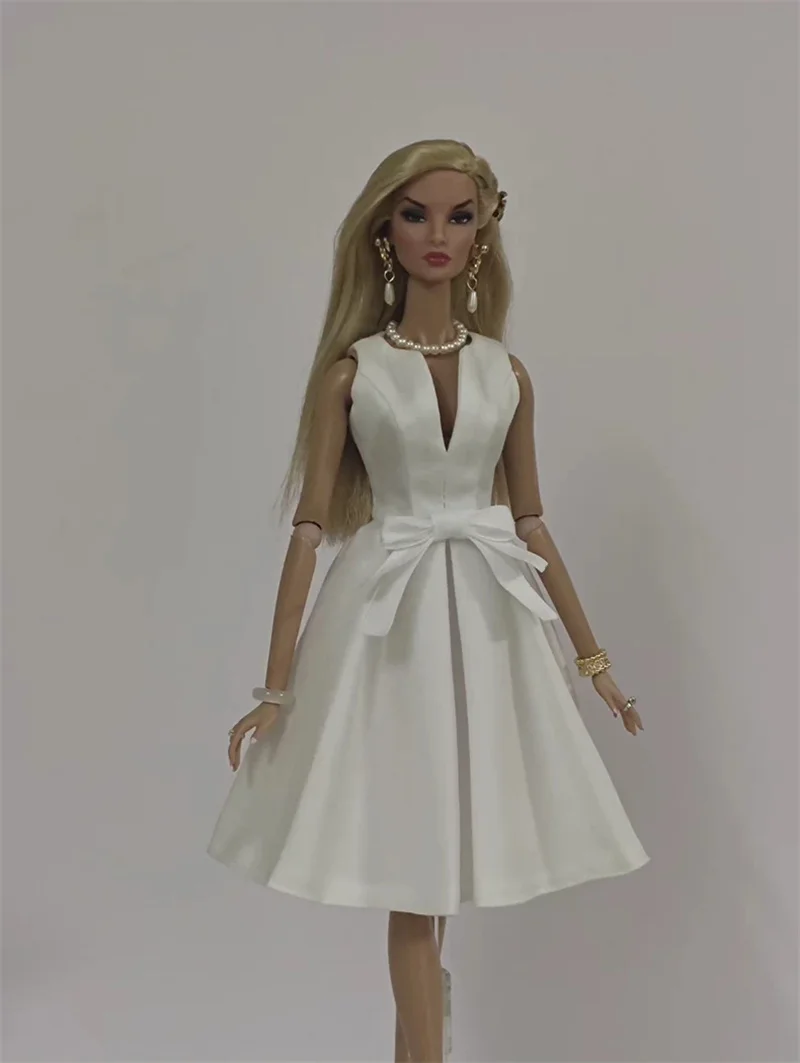 【Alleen kleding】1/6 Elegant Print Design Mode Jurk Kantoor Dame Kleding voor 30 cm Actie Poppen PP fr MengF2.0 kissmela st Speelgoed