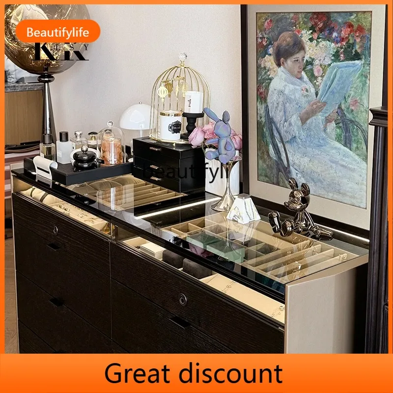 

A503 Home floor master bedroom, bedside chest, light luxury Italian chest, password cloakroom