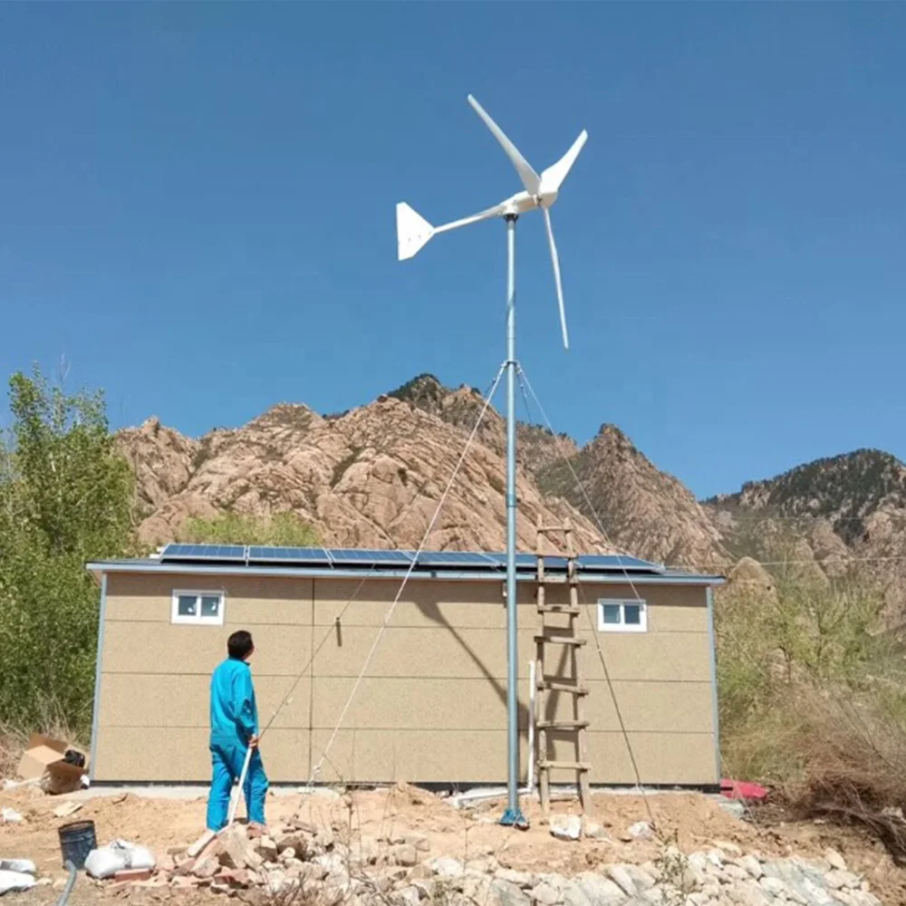 Efficient Horizontal Wind Turbine 3KW10KW 48V 220V Offshore And Onshore Solutions For Household Farm Electricity Consumption