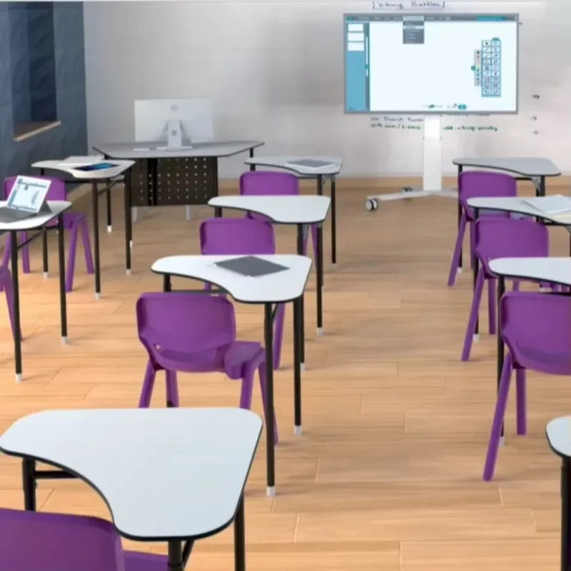 Material educacional Mesas e cadeiras escolares universitárias modernas Móveis Mesas de colaboração internas Móveis para sala de aula