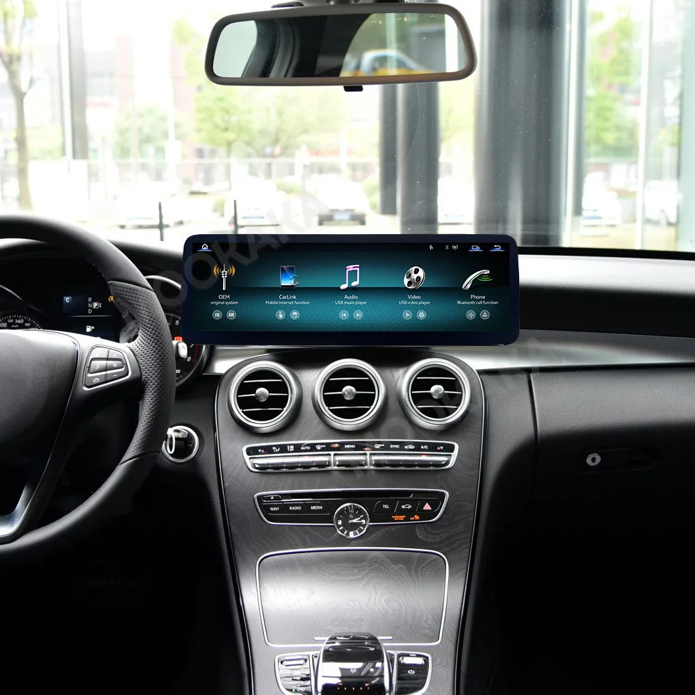 

14.9inch Screen Linux Car Multimedia Wireless Android AUTO CarPlay For Mercedes Benz C Class GLC W205 S205 2015-2018 Players