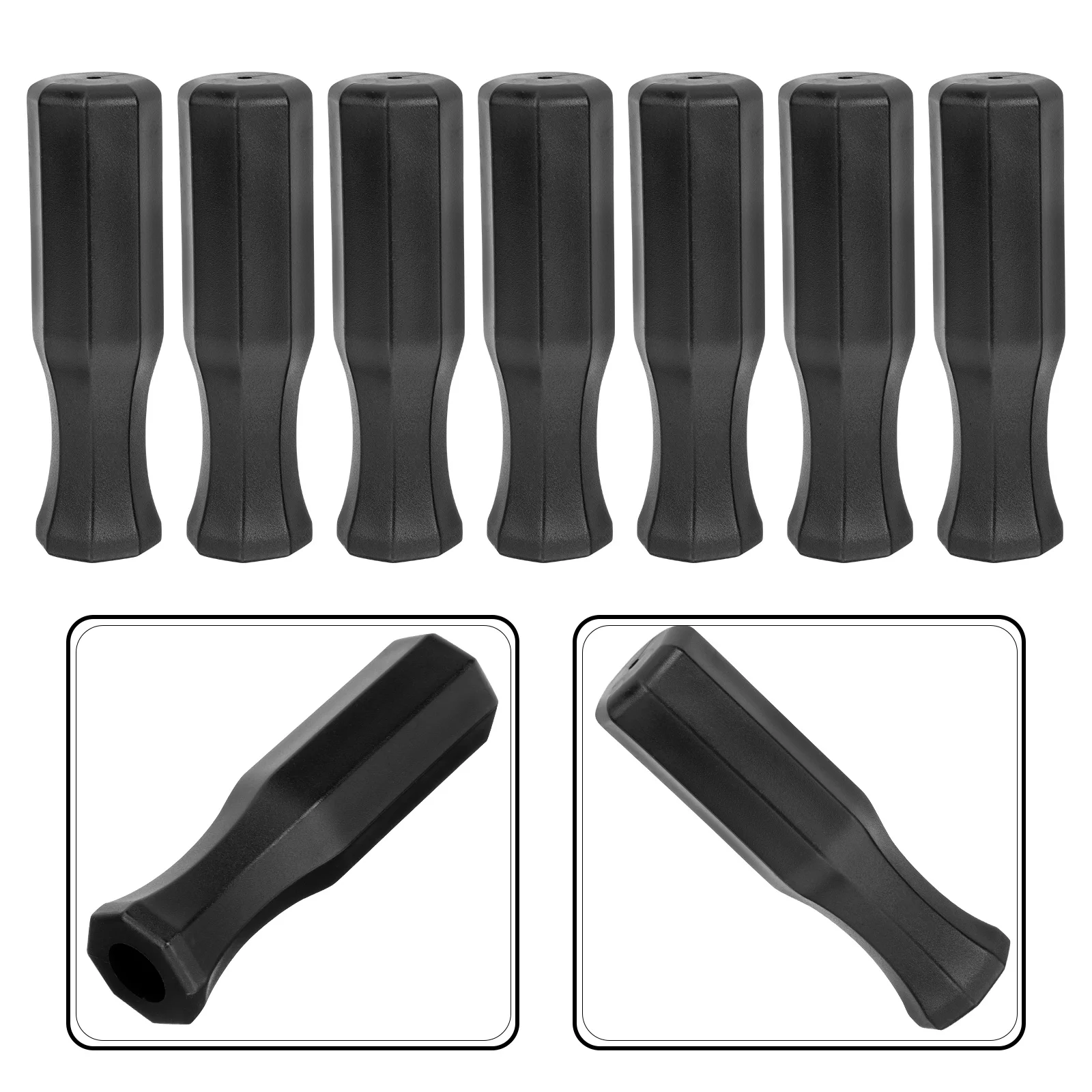 10 peças acessórios de matraquilhos de plástico de alta classe fáceis de usar e armazenar alças de substituição octogonais alça de matraquilhos