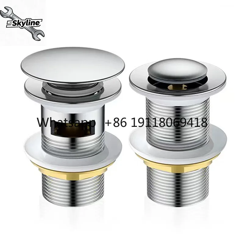 40 European standard threaded washbasin sewer bouncing hand press washbasin washbasin sewer accessories stainless steel