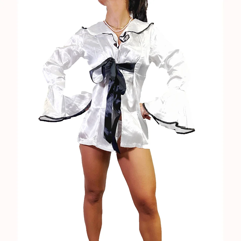 

Sexy Women Dress Satin Silk Lingerie Lace Casual Sleepwear Babydoll Robes Sleep Nightdress